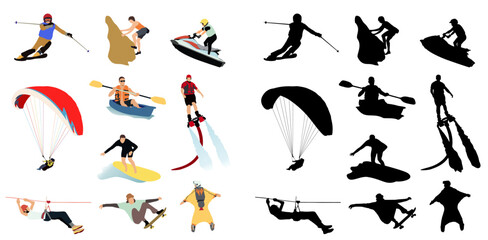 Action sports silhouettes inspire adventure and excitement © Dhiraj