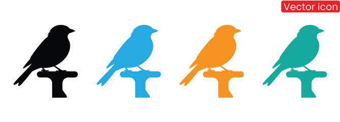 Diverse birds perched on branches, simple icons for nature and design,simple bird logo vector icon illustration,logo design eagle, nature, bird, leaf,. logo design template, icon, symbol, creative