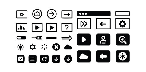 Digital Interface & App UI Icons Pack | Web, Mobile, Dashboard, and Settings Vector Set | Minimal Line & Solid Style