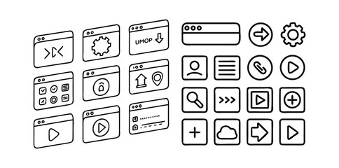 Digital Interface & App UI Icons Pack | Web, Mobile, Dashboard, and Settings Vector Set | Minimal Line & Solid Style