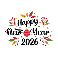 Happy New Year 2026 Greeting Card