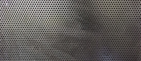 Black Metallic Honeycomb Perforated Grid Texture Background
