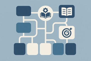 Analyzing interconnected processes and abstract pathways through infographic design depicting seamless navigation toward strategic goals in a modern business environment