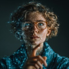 Empowering women in ai: bridging innovation and business success. Smart grid. Energized presentation by ai expert on futuristic business settings. Technological mesh. Data connectivity.