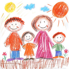 Family Day in a Sunny Garden