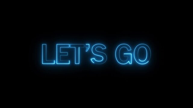 Let's go neon text animation 4k video. Neon let's go game music animation background.