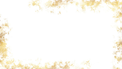 elegant golden abstract texture sparkle splatter border on transparent background,