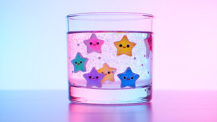 abstract colorful stars in water wallpaper for desktops, Generative AI