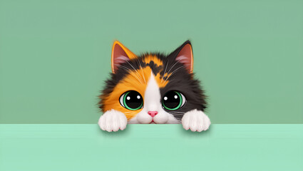 fluffy cat with cute expressions, Generative AI