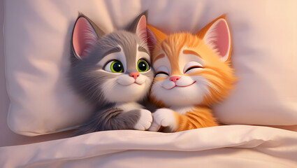 two animals holding together: Friendship