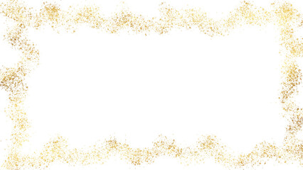 luxurious golden foil stain sparkle border on  transparent background,