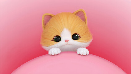 fluffy cat with cute expressions, Generative AI
