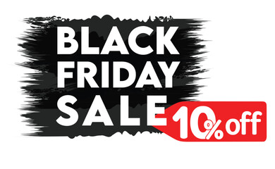 Obraz premium Black Friday Discount Labels Set | Percentage Off Sale Badges | 10% 10 Percent Off Offer Stickers