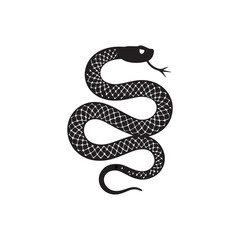 Coiled Snake Silhouette Vector Icon