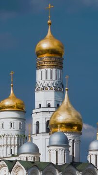 Ivan the Great tower, hyper lapse, Kremlin of Moscow, Russia