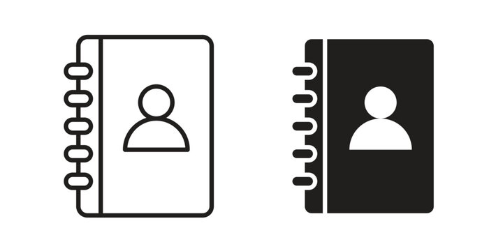 Address book icon for template. Icon vector graphic set
