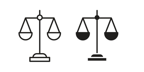 Balance scale icon for template. Icon vector graphic set