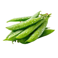 Fresh Salted Sugar Snap Peas Isolated on White Background