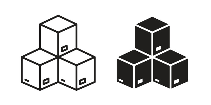 Boxes icon for template. Icon vector graphic set