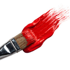 Professional Paintbrush with Red Paint Stroke for Creative Concepts