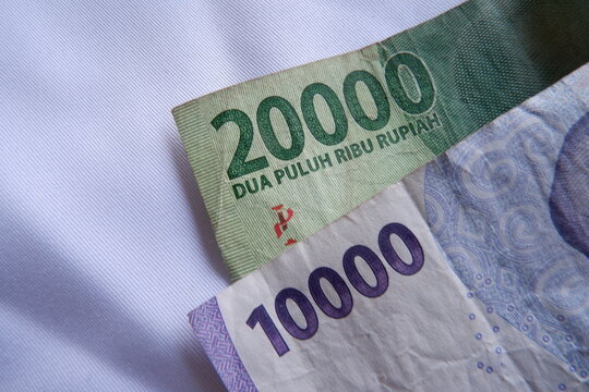 closeup detail of rupiah money