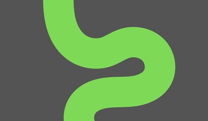 Vibrant green abstract curve flows dynamically against a modern dark grey background, creating a sleek, energetic visual.