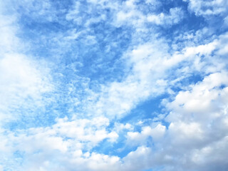 Blue Sky with White Clouds on a Sunny Day.