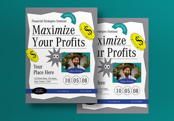 Grey Minimal Maximal Financial Strategies Seminar Business Flyer Layout