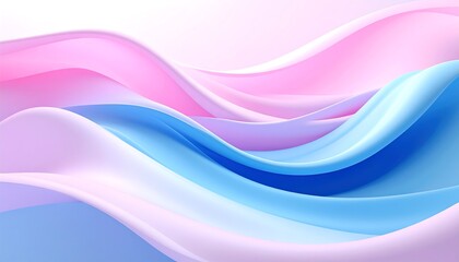Pastel waves flow in soft light, a blend of pink, white, and blue hues, creating a calming, abstract motion