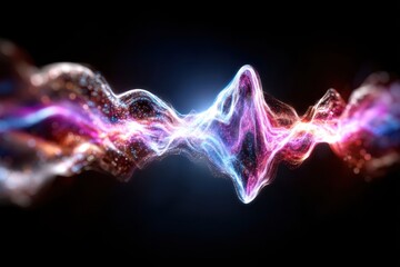 Colorful wave pattern illustrates sound vibrations in an abstract digital art piece