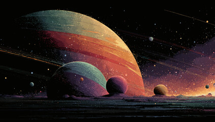 Pixel art assets space 16 bits, 8 bits, Retro, vintage