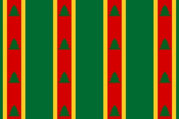 A green and red striped pattern featuring small Christmas trees, evoking a festive holiday spirit.