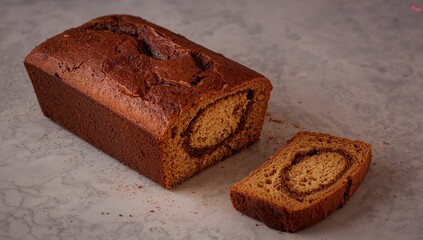 Loaf Cake with Cinnamon Swirls, Sliced