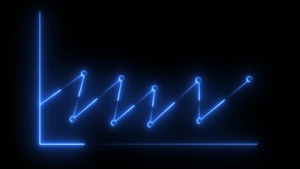 Abstract neon stock market graph business growth graph animation. Glowing digital financial graph background Global business analysis concepts with trade statistics. Seamless loop.  - Powered by Adobe