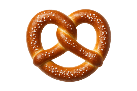 Golden Baked Pretzel Snack Isolated on a Transparent Background - Powered by Adobe