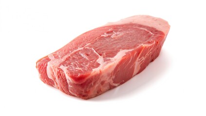 Pork Neck Meat Displayed on a White Surface, Protein-Rich Meal