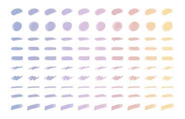 カラフルな水彩のあしらい10種10色セット　グローバルカラー