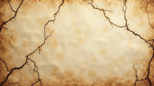 Vintage parchment paper background with dark, cracked textures evoking ancient maps and historical documents, perfect for storytelling. - Powered by Adobe