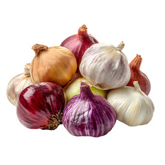 Fototapeta premium Vibrant Fresh Garlic Onion Variety for Culinary Creations