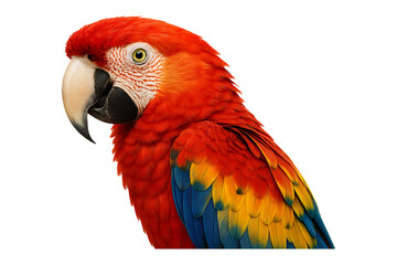 Fototapeta premium Vibrant Tropical Bird Portrait Feathers Detail Isolated on a Transparent Background