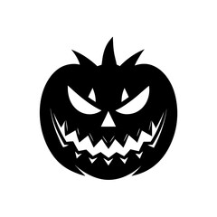 Spooky halloween jack-o'-lantern silhouette vector icon symbol image
