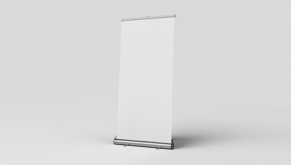 Blank vertical roll-up banner for display, suitable for advertising or promotional events