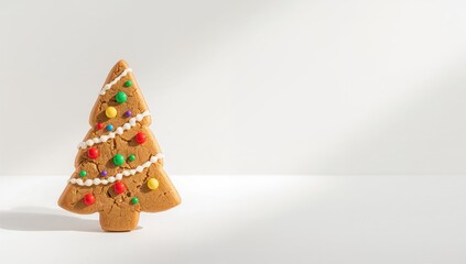 Cookie set shaped like a Christmas tree on a white backdrop, festive treat for holiday gatherings