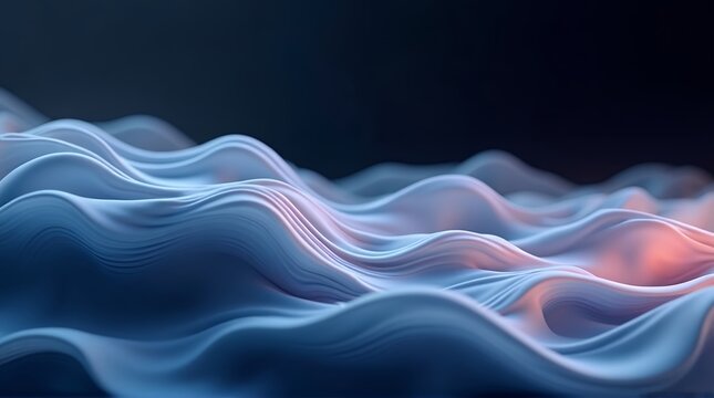 Abstract flowing waves of soft pastel colors create a serene and modern background for dynamic design projects