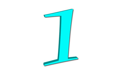 3d cyan color number one

