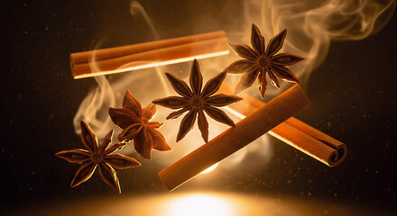 Top View of Various Dried Spices and Cooking Herbs