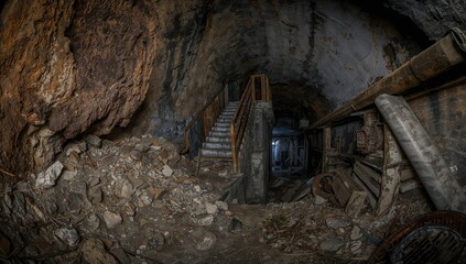 Abandoned siderit mine shaft, urban exploration and the risks of erosion