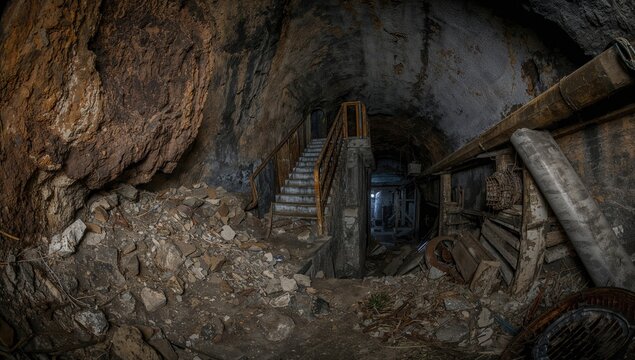 Abandoned siderit mine shaft, urban exploration and the risks of erosion