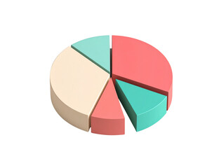 Obraz premium Colorful 3D Pie Chart for Data Analysis and Statistics Presentation