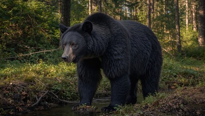 Bear in a Natural Setting, Observing Wildlife Behavior